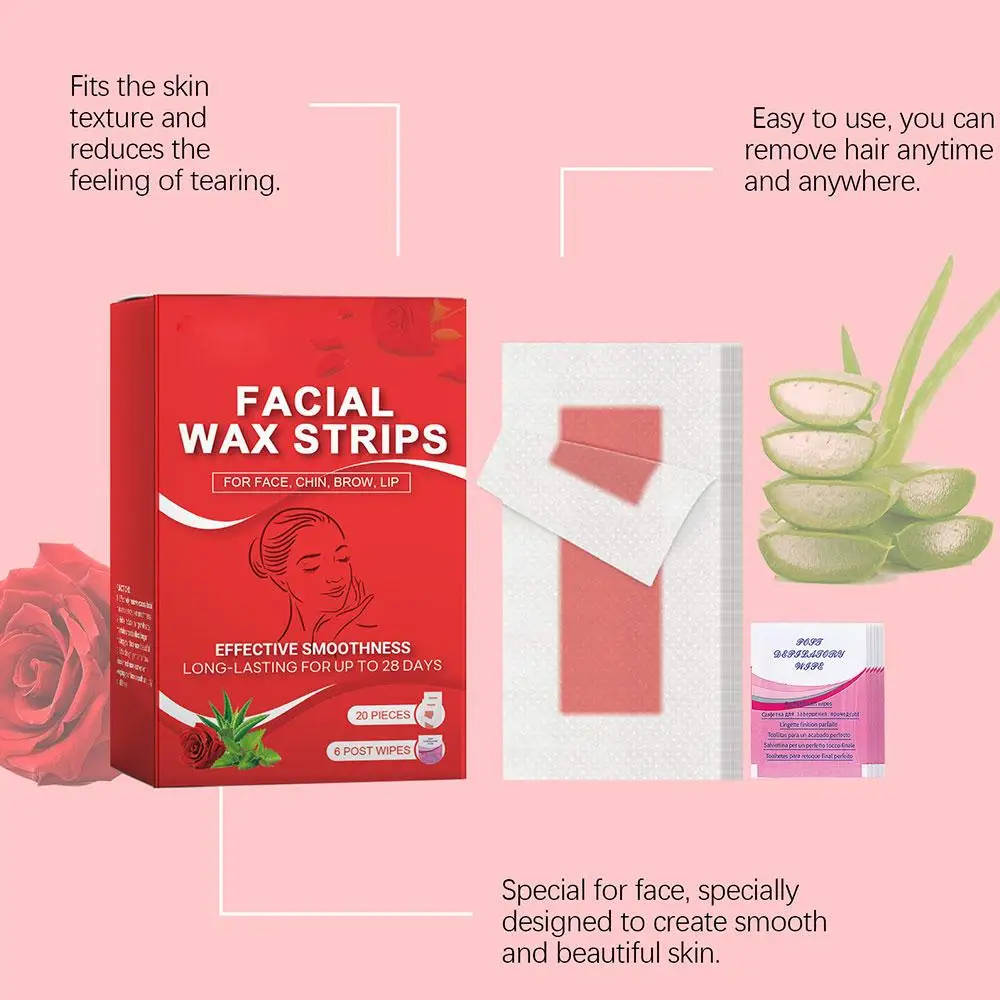 

Facial Wax Strips for Face Ready to Use Lip Eyebrow Leg Arm Body Hair Removal Summer Depilation Clean Waxing Wipe Sticker P P7G4