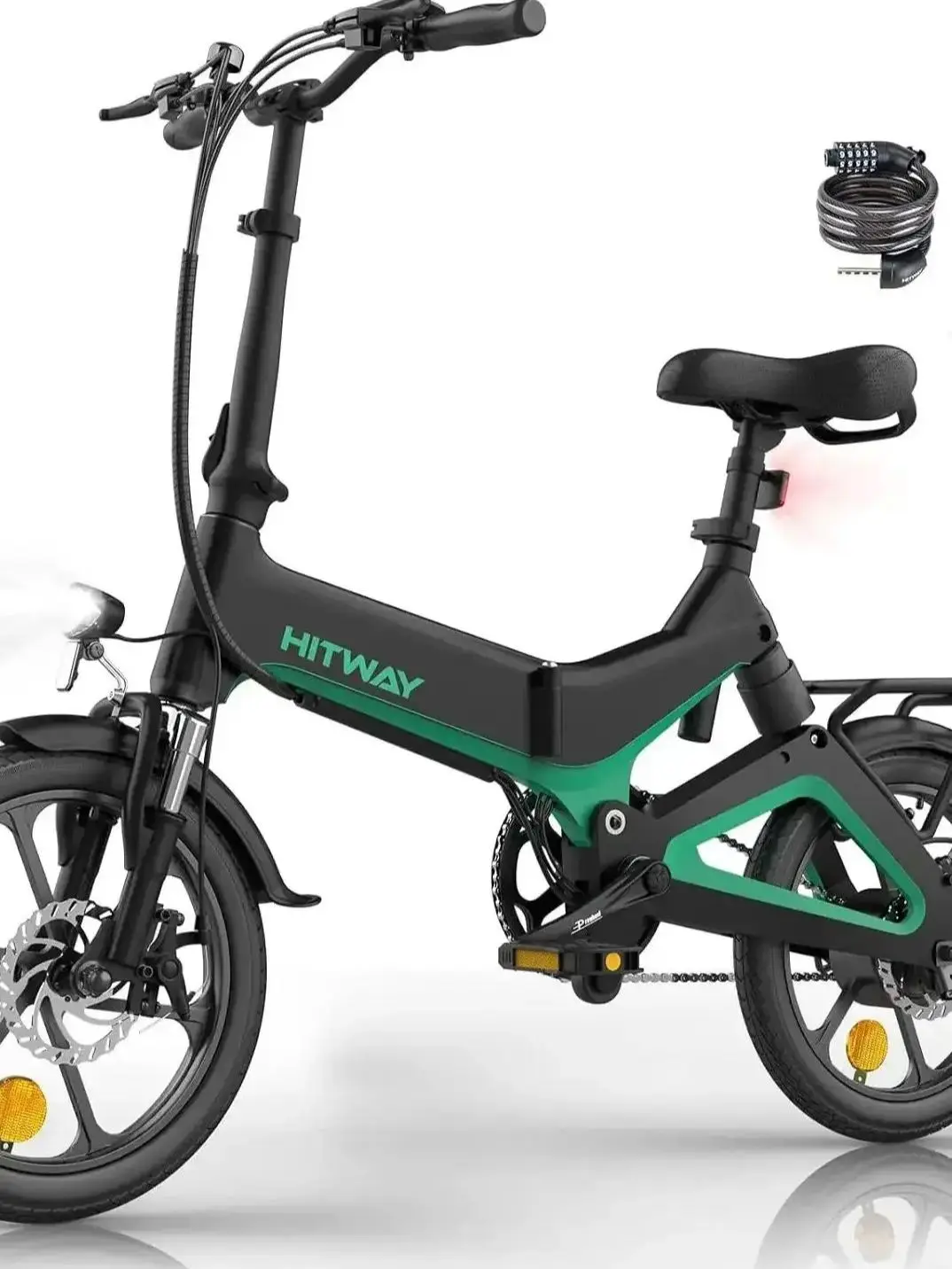 AliExpress HITWAY Electric Bike 250W Foldable Pedal Assist E Bike with 7.8Ah Battery without accelerator, 16 inch for Teenager and Adults