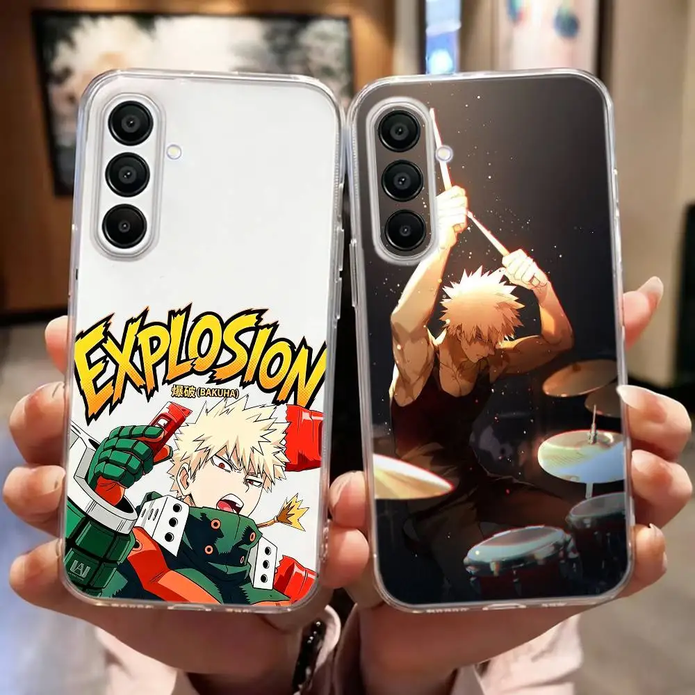 My Hero Academia Katsuki Bakugo Transparent Phone Case For Samsung A20,21S,30,31,40,50,51,52,70,A71 Ultra Plus FE