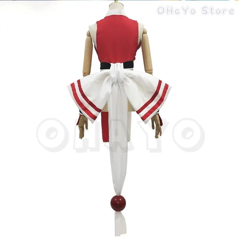 Juego KoF Mai juego de rol luchador Mai Shiranui Cosplay disfraz peluca traje Sexy Kungfu Halloween vestido elegante para mujer traje de fiesta