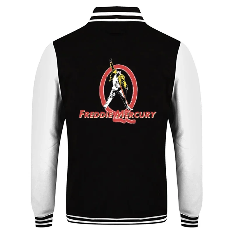 2021 Freddie Mercury new bomber jacket men\'s long-sleeved casual baseball uniform jacket