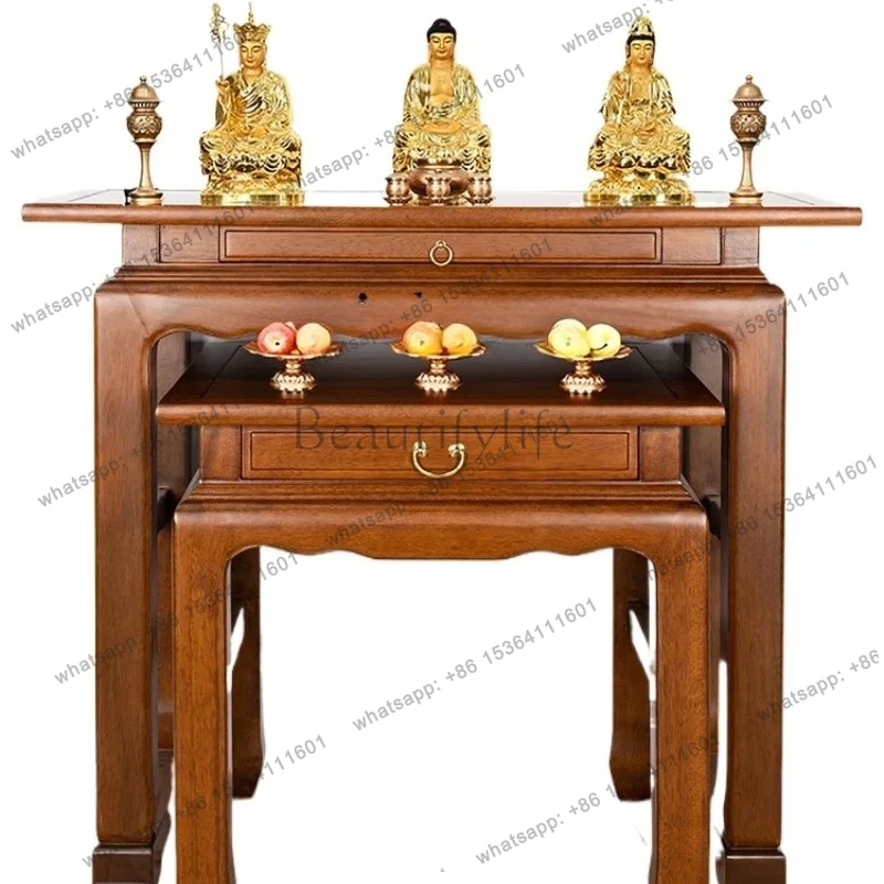 FG52 Tavolo da oferta Scena di incienso Santuario Tavolo da oferta chino semplice e moderno en madera maciza