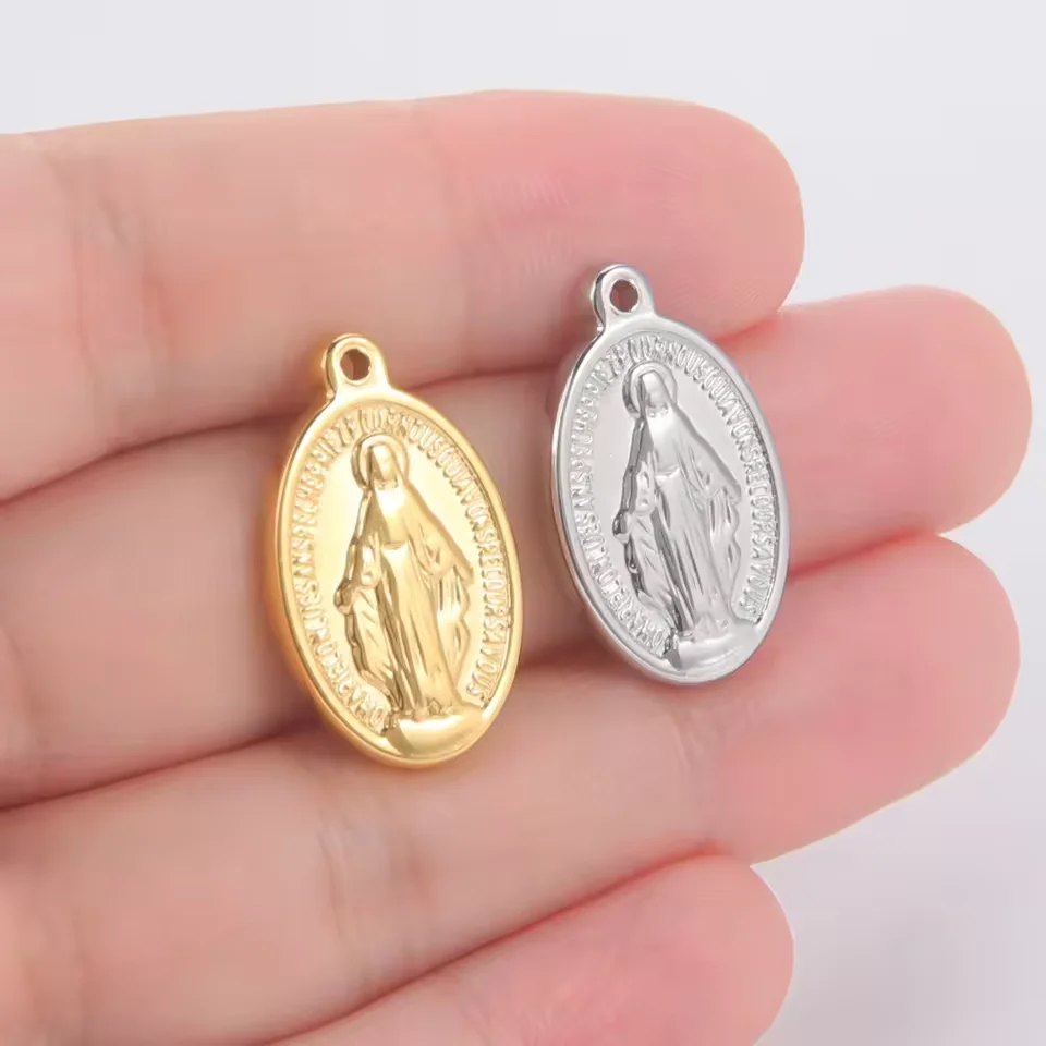 Lucktune 1 قطعة مريم العذراء قلادة لسوار قلادة أقراط DIY الفولاذ المقاوم للصدأ أم الله سحر مجوهرات اكسسوارات #5