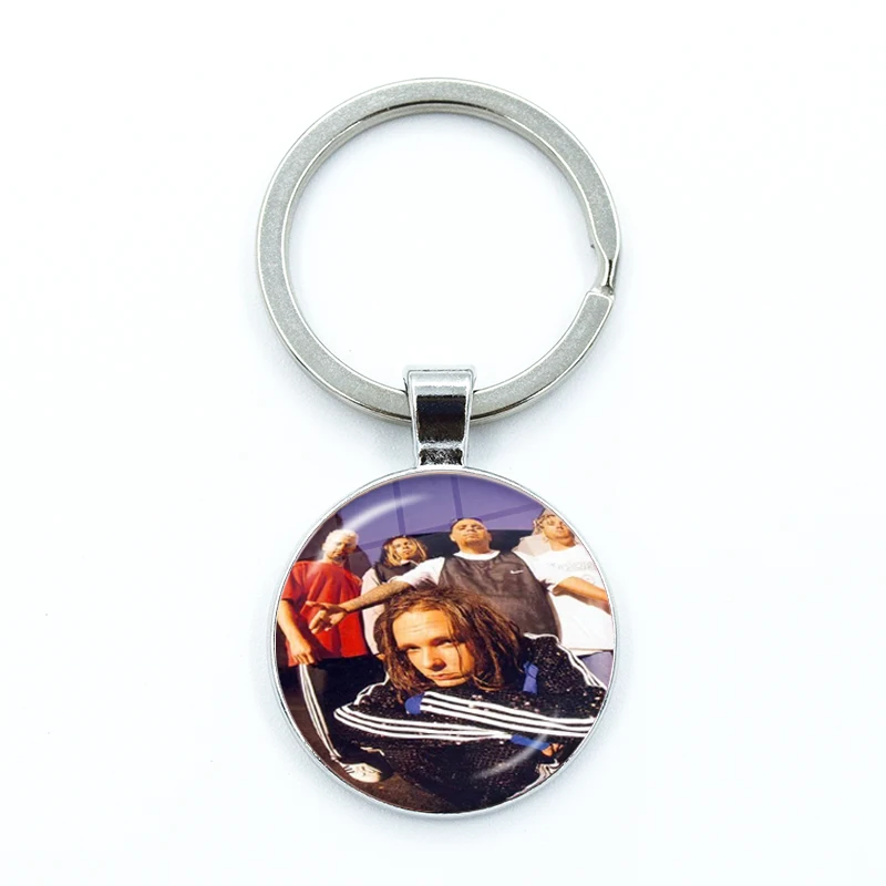 Hip Hop Korn Music Rock Band, Punk Band Glass Pendant Keychain, Jewelry Charm, Bag Souvenir