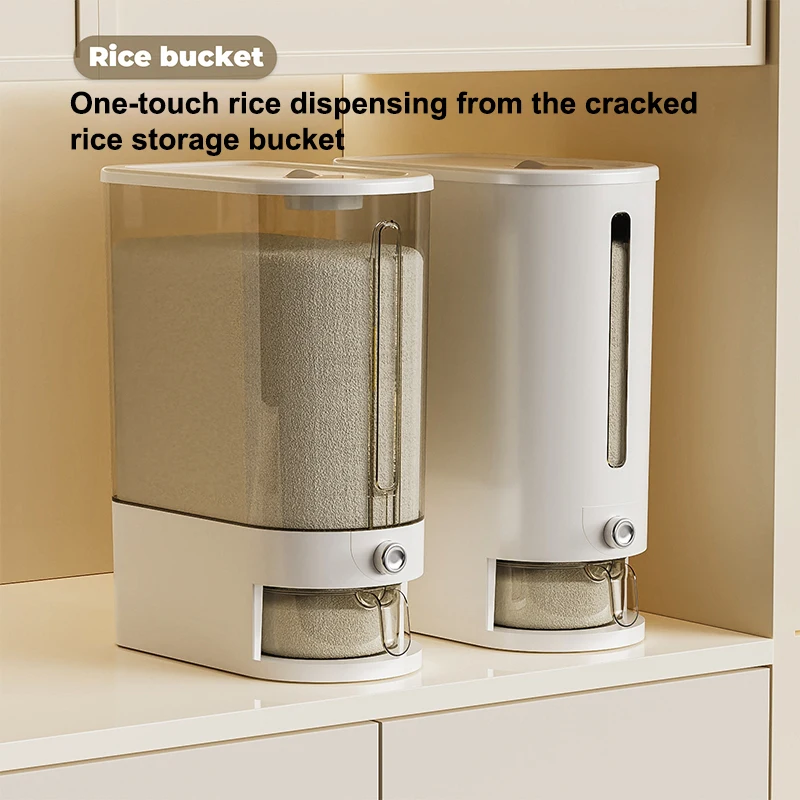 High-end Pressed Rice Bucket Insect-proof Moisture-proof Sealed Household Food-grade Rice Box Flour Storage Container