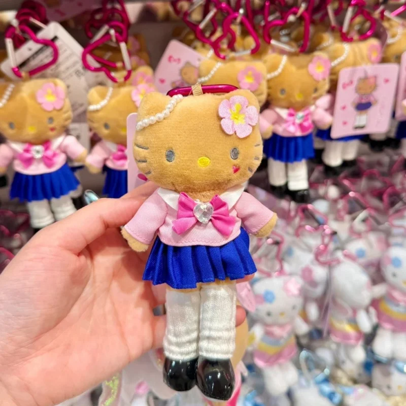 本物の漫画ハローキティ JK 制服ロングレッグ Kt ぬいぐるみキーホルダー人形かわいいバックパックペンダントアクセサリー女の子の誕生日プレゼント