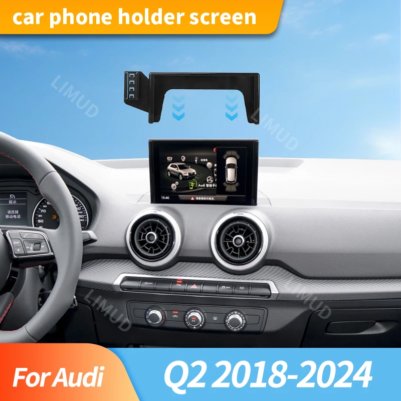 

Car Mounted Mechanical Phone Bracket For Audi Q2 2018-2024 7-Inch Screen Navigation Bracket Automotive Interior Accessories