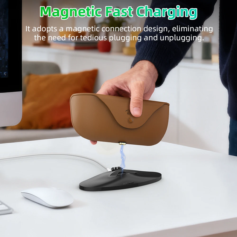 حامل شحن مغناطيسي HiBloks لعلبة شحن Ray-Ban Meta Wayfarer/Skyler/Headliner (الجيل 1 & 2) ملحقات النظارات الذكية