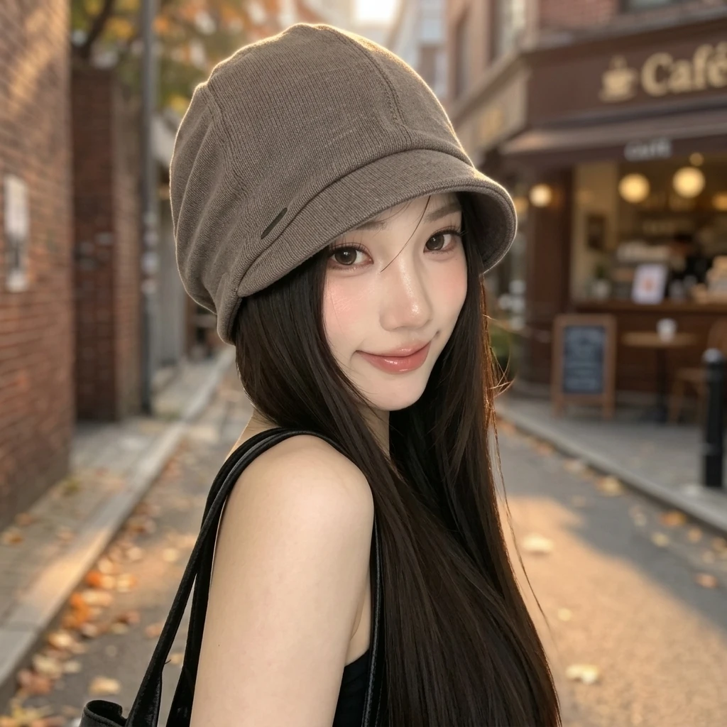1pc Slouchy Beanie Cotton Blend Knit Skull Cap for Daily Wear Commuting Outdoor Sports Breathable Face Slimming Hat