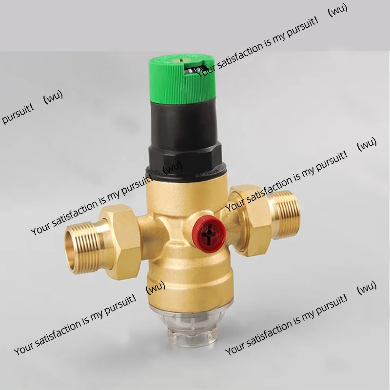 Adjustable pressure reducing valve with pressure gauge for water/oil/gas DN15/20