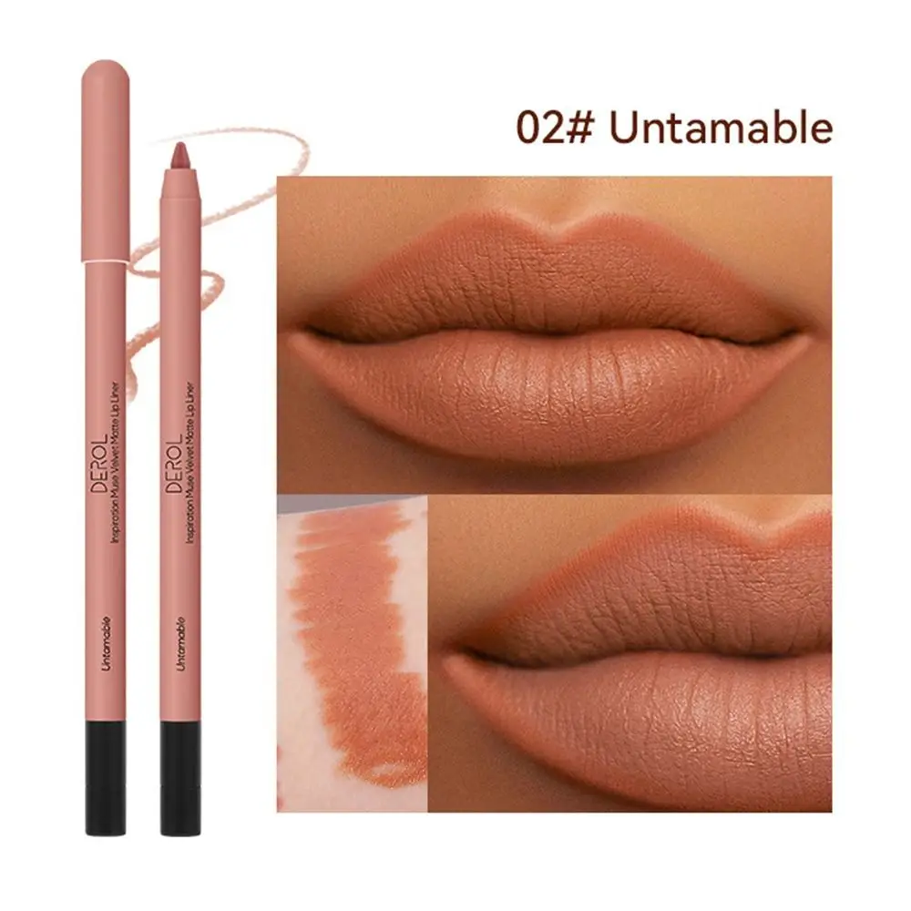 Velvet Matte Lipliner Long Lasting Waterproof Matte Lipstick Pencils Natural Outline Lip Contour Line Non-stick cups