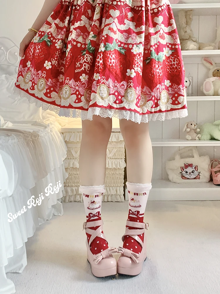 

Double Layer Cake Pure Cotton Lolita Socks Women's Autumn Warm Uniform Tube Socks Thick Japanese Style Stovepipe Socks