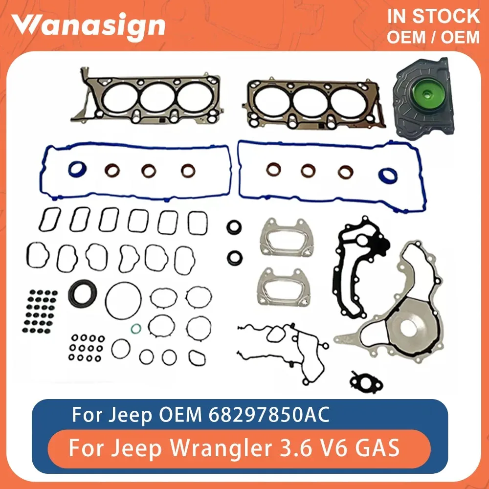 

Engine Full Gasket Set Fit 3.6 L New styles For Jeep Grand Cherokee Ram 1500 ERB ERC 3.6 CRD V6 GAS 2016-2023 68361495AA