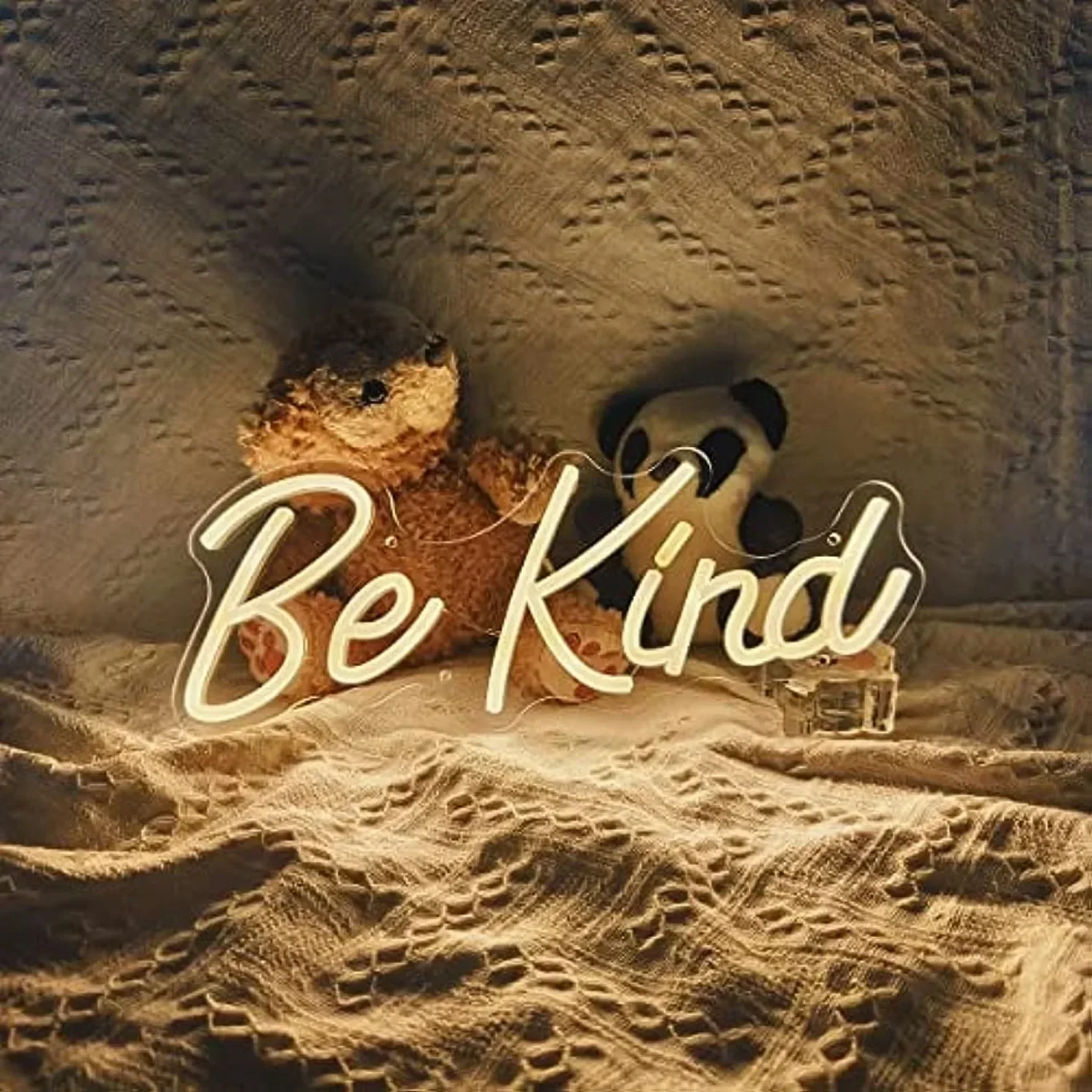 

Неоновая вывеска «Be Kind» с регулируемой яркостью, светодиодный неоновый светильник для детской спальни, игровой комнаты, яслей, класса, офиса, декор для стен, вдохновляющая USB-лампа