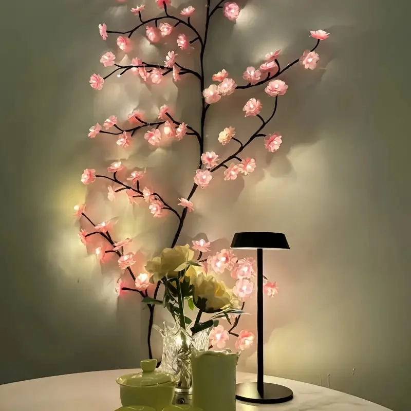 USB Powered Cherry Blossom Branch Lights 8 Modes 96LEDs String Lights for Living Room Bedroom Wedding Christmas Holiday Decor