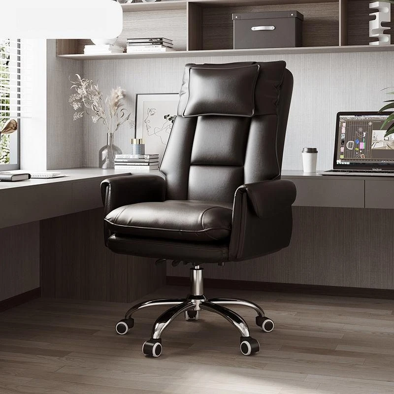 #New Product Home Office Leather Chair Comfortable Ergonomic Chair Bedroom Reclining Office Chair
