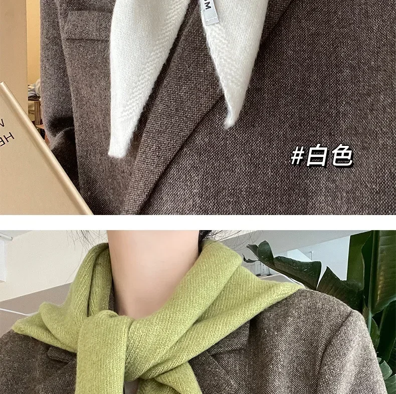 Winter Korea Gestrickte Dreieck Schal Wolle Warme Schal Schal Frauen Hals Schutz Smallscarf Kaschmir Schal – Detail 10