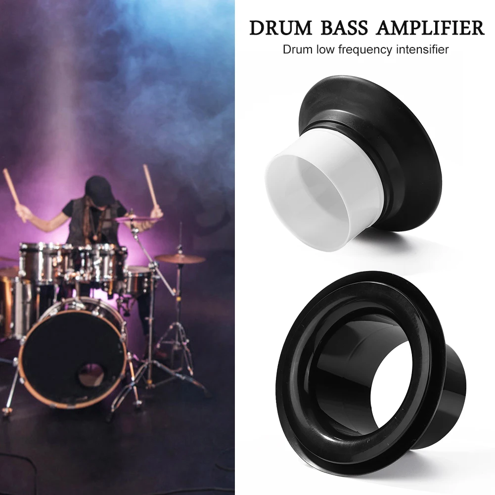 Drum Bottom Microphone Loudspeaker with Ring Sticker Drum Voice Sound Amplifier Hole Protection Musical Percussion Instrument