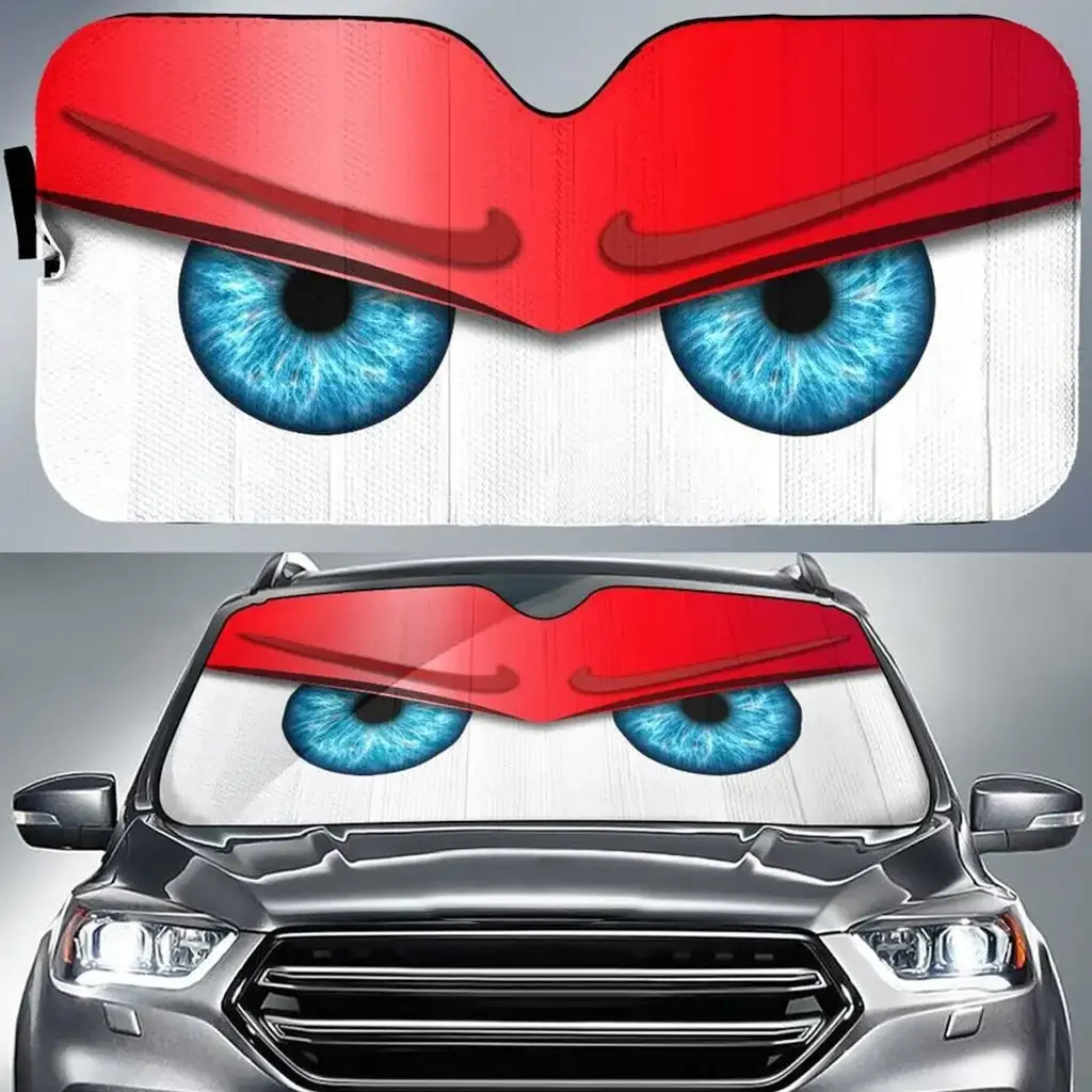 Red Funny Angry Cartoon Eyes Car Auto Sun Shades Windshield Accessories Decor Gift