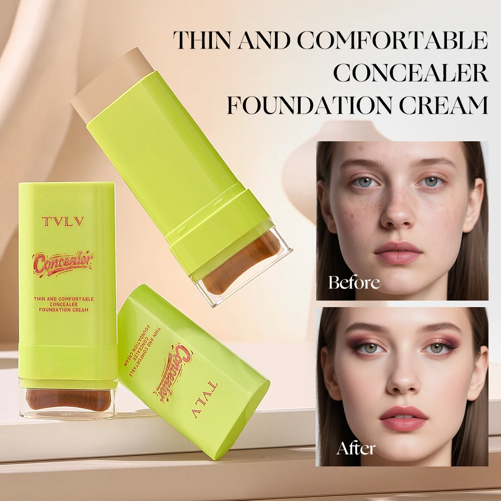 

TVLV Dual-End Foundation Stick, Lightweight & Blendable, Long-lasting Non-transfer, Creates A Natural Matte Finish.
