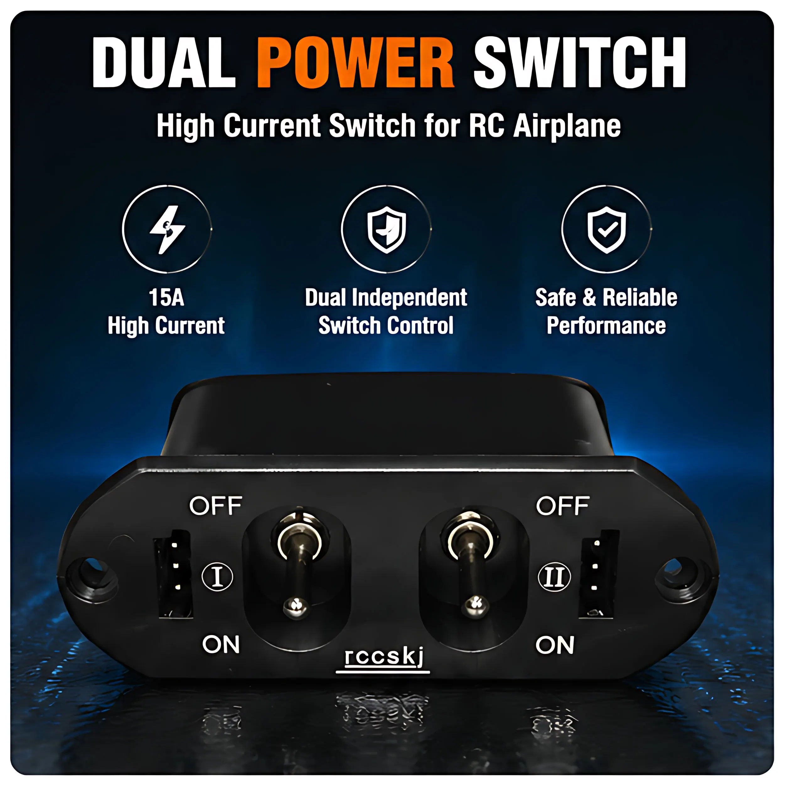 Dual High Current Power Switch 30A for Methanol RC Airplane Waterproof Ignition Control