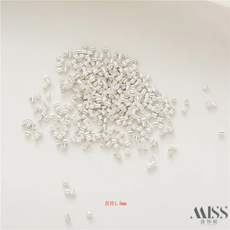 14K Gold Plated & Silver Color Positioning Tube Beads Crimp End Beads Stopper Beads for DIY Jewelry Making Supplies
