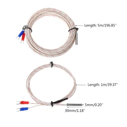 Waterproof K Type Thermocouple 0-600℃ 1M 5M 5x30mm High Sensitive Dropship