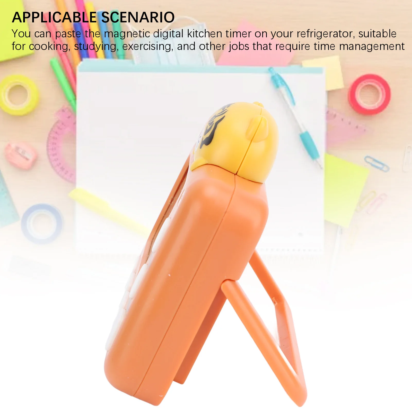 New Tiger Digital Timer Cartoon Shape Electronic Cartoon Animal Timer Foldable Stand Plastic Tiger Timer Kids Study