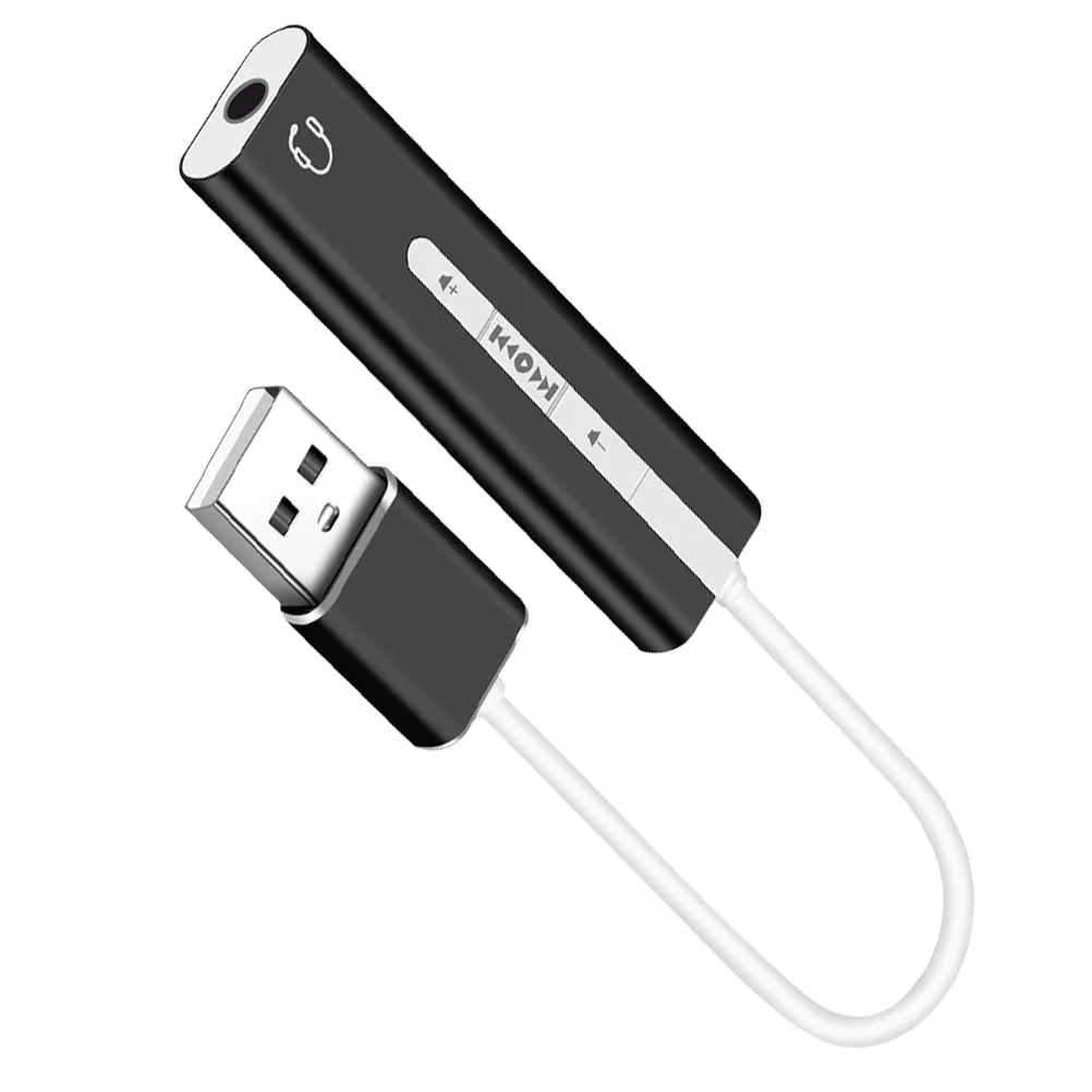 1Pcs USB 3.1 Sound Card Black Built-in Mic Earphone Volume Audio Adapter Plug- for Computer 7.1 Channel