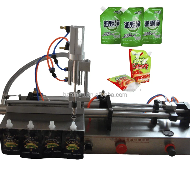 

Popular Manual Liquid Jam Beverage Juice Honey Shampoo Doypack Beer Water Sachet Wine Drinking Water Soda Spout Filling Machine