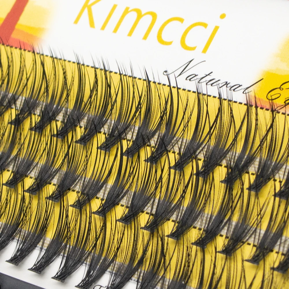 Kimcci-Mink Extensão dos Cílios, Natural, 3D, Volume Russo, Cílios Falso, Individuais, Cílios Cluster 30D, Cílios Maquiagem, 60 Pacotes