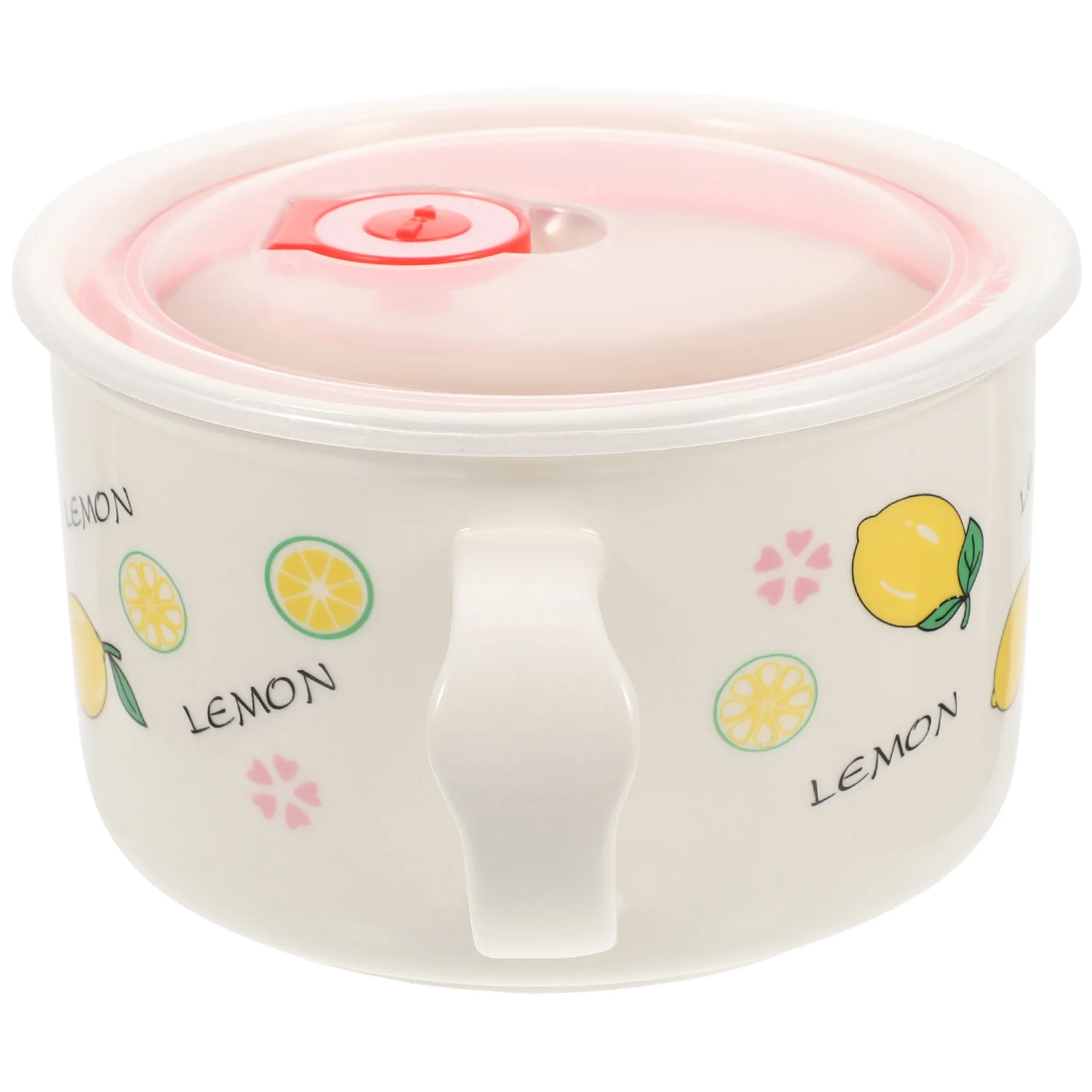 

Ceramic Soup Bowl Lid Handle Large Capacity Food Storage Noodles Soup Instant Party Supplies Bowl with Handle Bowls with Lids