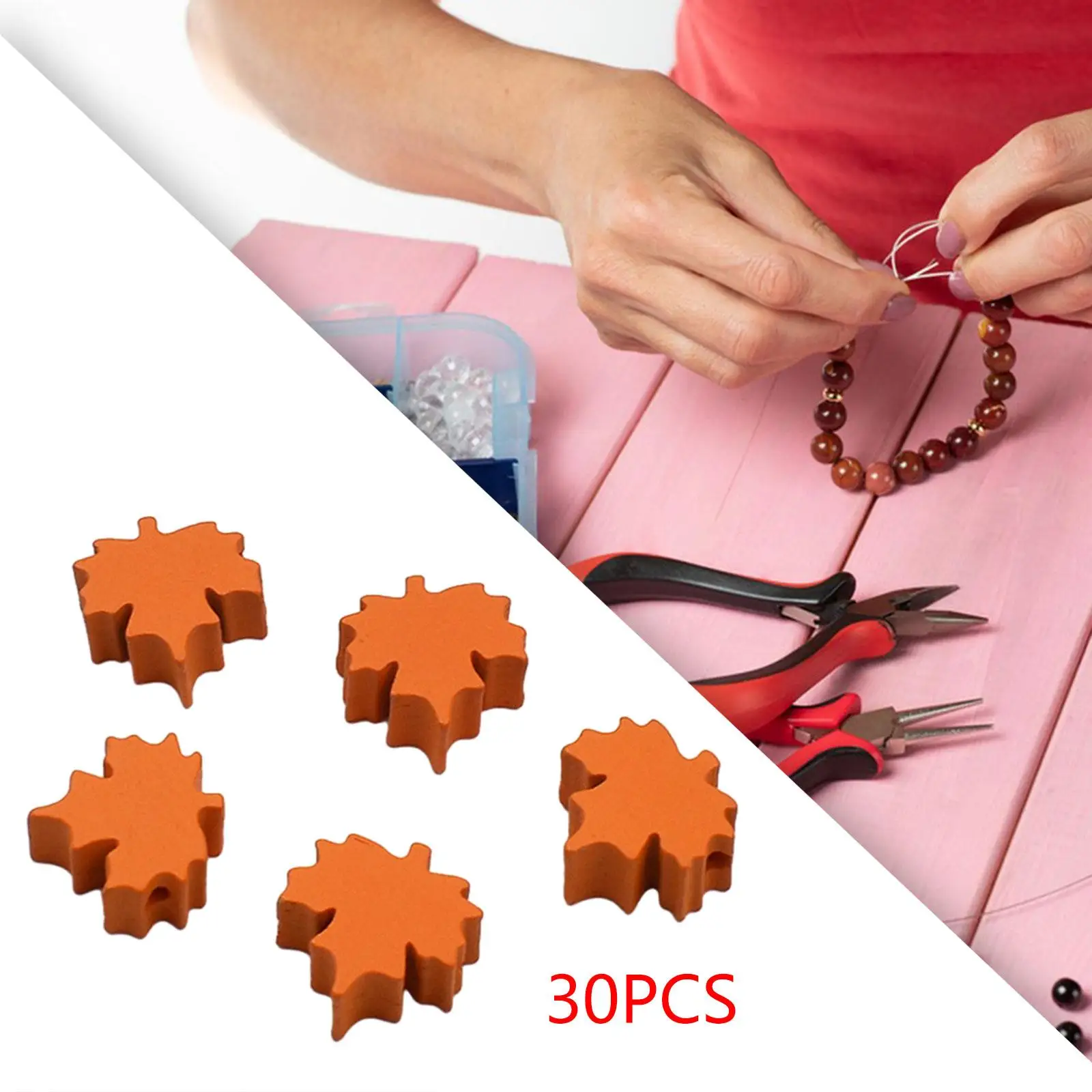 30x Maple Wooden Beads for Jewelry Making Bracelet Necklace Pendant
