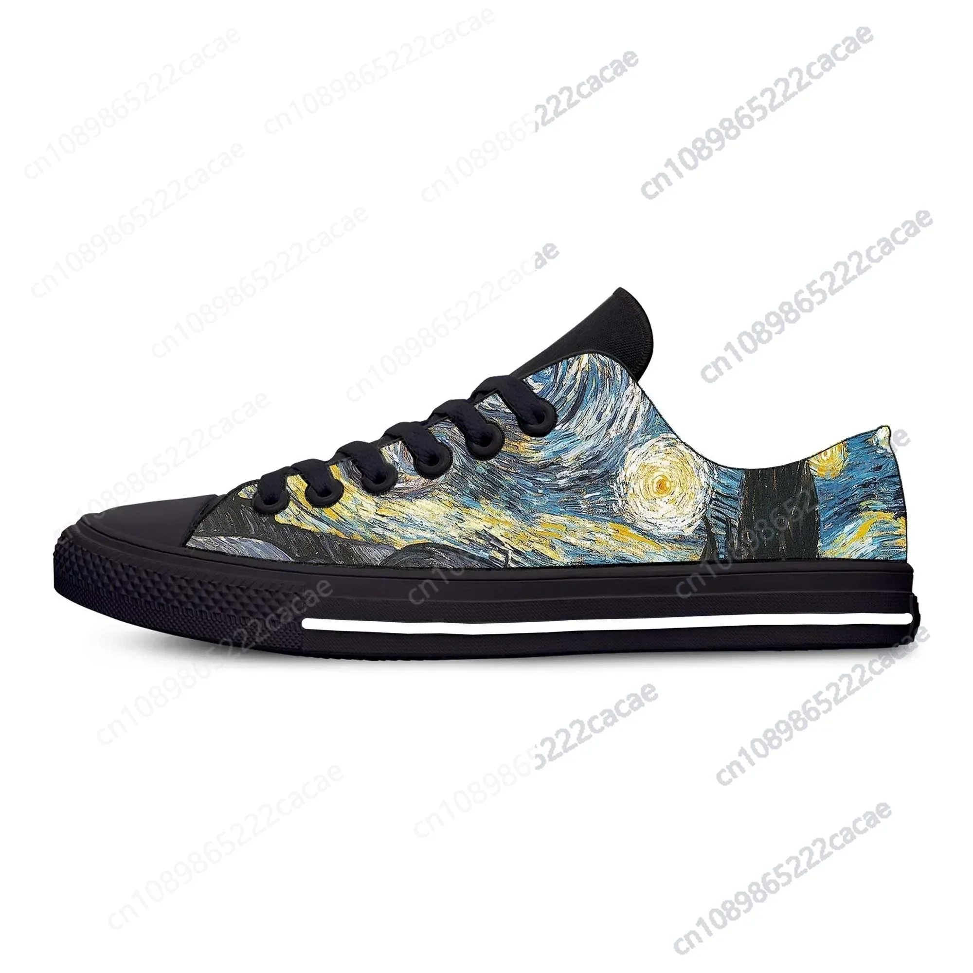 

Vincent Van Gogh Starry Night Oil Painting Fashion Casual Cloth Shoes Low Top Comfortable Breathable 3D Print Men Women Sneakers