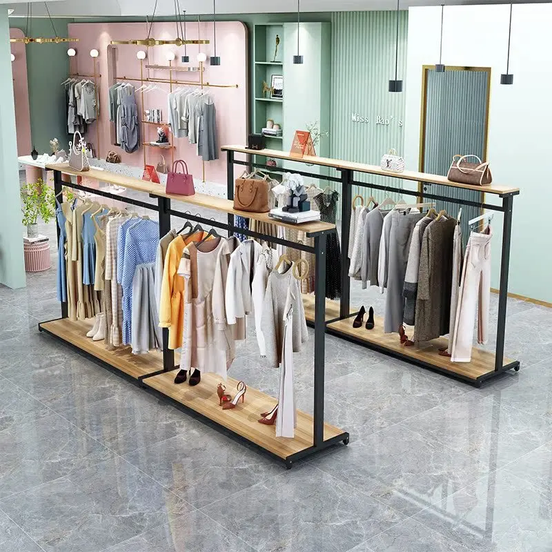 

Floor-to-ceiling single-pole clothes display rack Clothing store hangs hangers Household change hangers Shopping mall Zhongdao