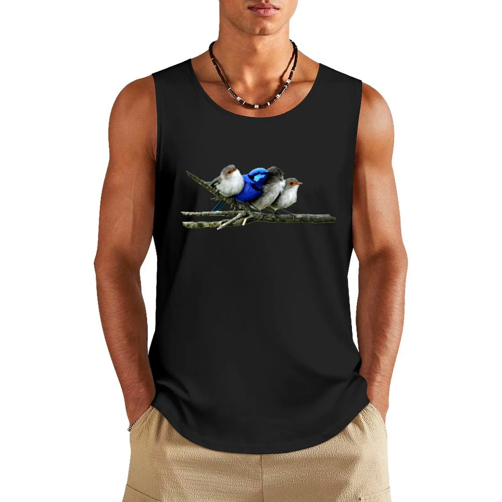 Blue Wren Family Clothing Tank Top gym clothing men sleeveless tshirts for men basketball summer clothes for men