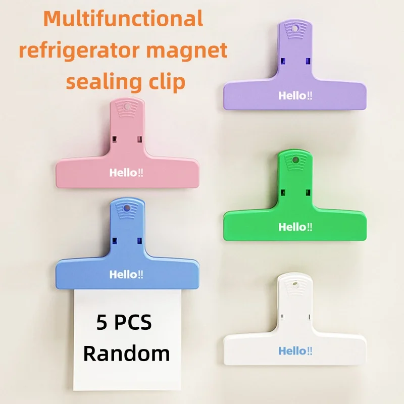 3/5er-Pack magnetische Dichtungsklammern, ästhetische starke magnetische Clips für Bürodokumente, Bücher, Kühlschränke, Lebensmittelbeutel