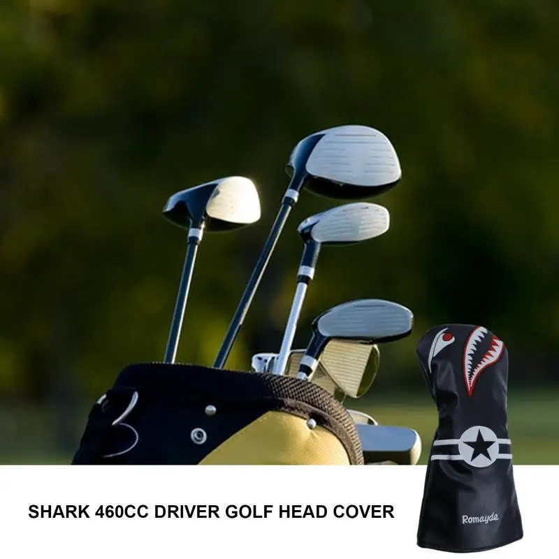 Golf Club Head Covers Golf Headcover For Driver Fairway Wood PU Leather Black And Red Long Neck Head Covers Mallet Putter Cover