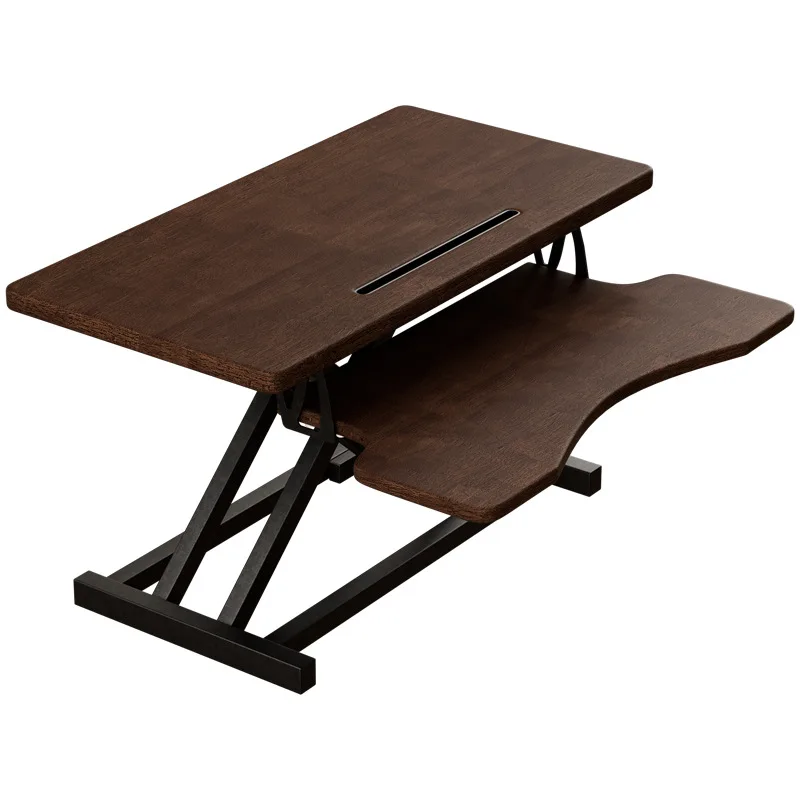 Mesa elevadora de madera maciza, mesa de pie.