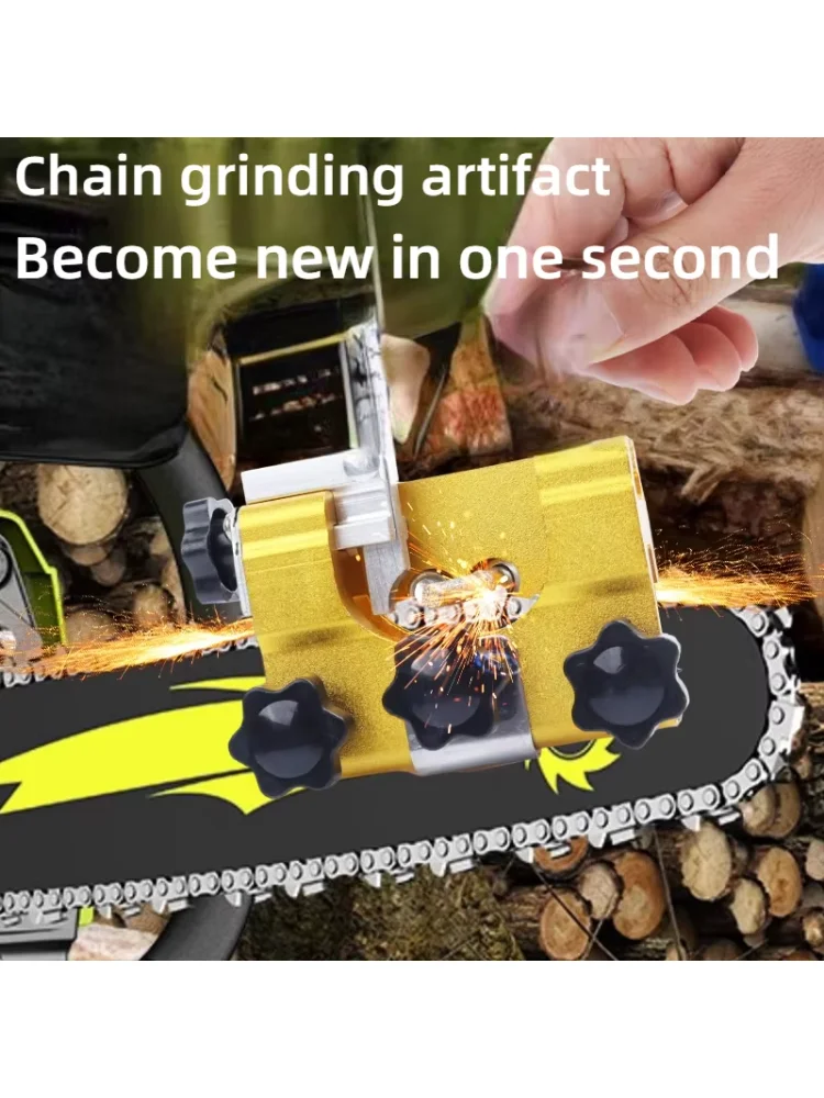 Hand-Crank Chainsaw Chain Sharpener - Manual Grinding Tool for Gas & Electric Saw Chains | Portable Hand-Cranked Sharpener, Heav