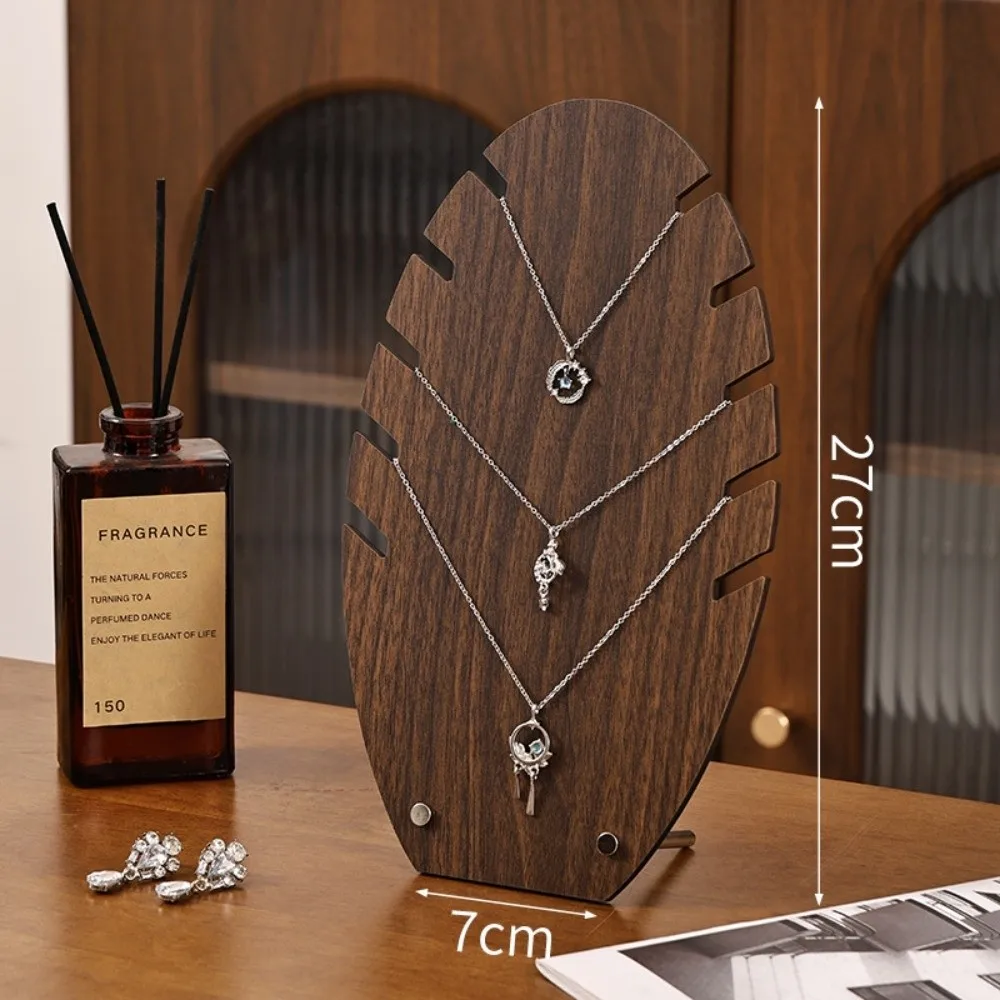 New Wood Jewelry Display Stand Easel Design Irregular Shape Earring Holder Stand Walnut Color Shelf Jewelry Shop Window