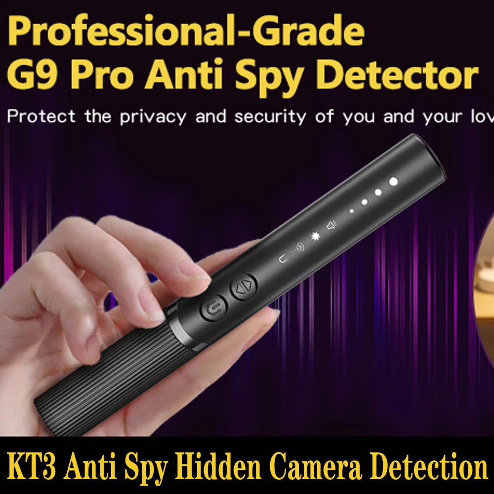 Portable Hidden Camera Detector Pen Anti Spy Bug GPS Tracker Finder RF Signal Scanner for Hotel Car Travel Privacy Security Prot