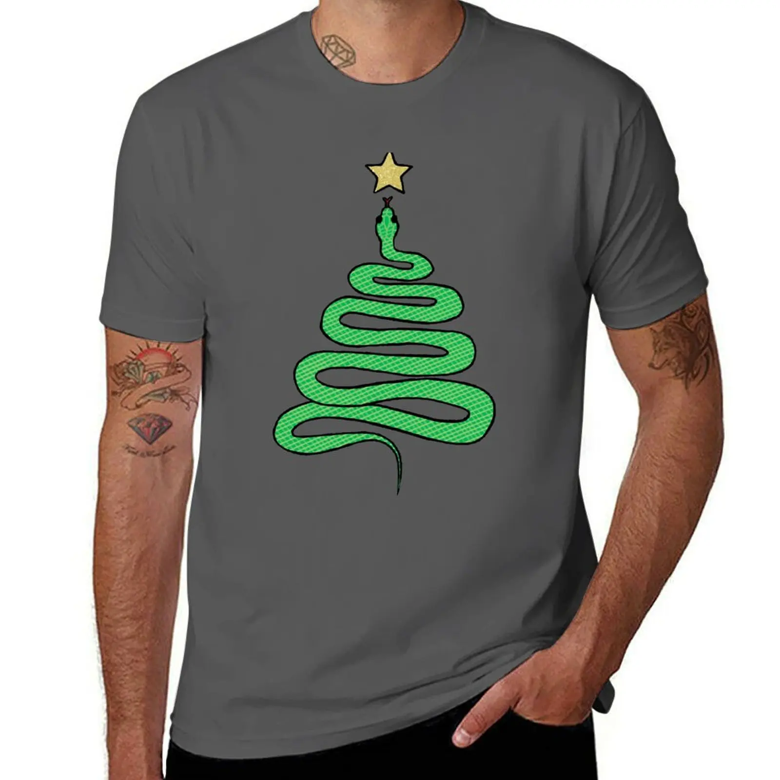 

Christmas Snake T-Shirt man clothes new edition customs oversizeds men t shirt