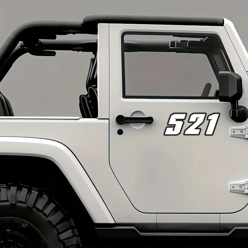 521 Racing Number Vinyl Decal, Durable Sticker for Jeep Laptop Fridge Luggage, Versatile Car Bedroom Vehicle Customization Decor