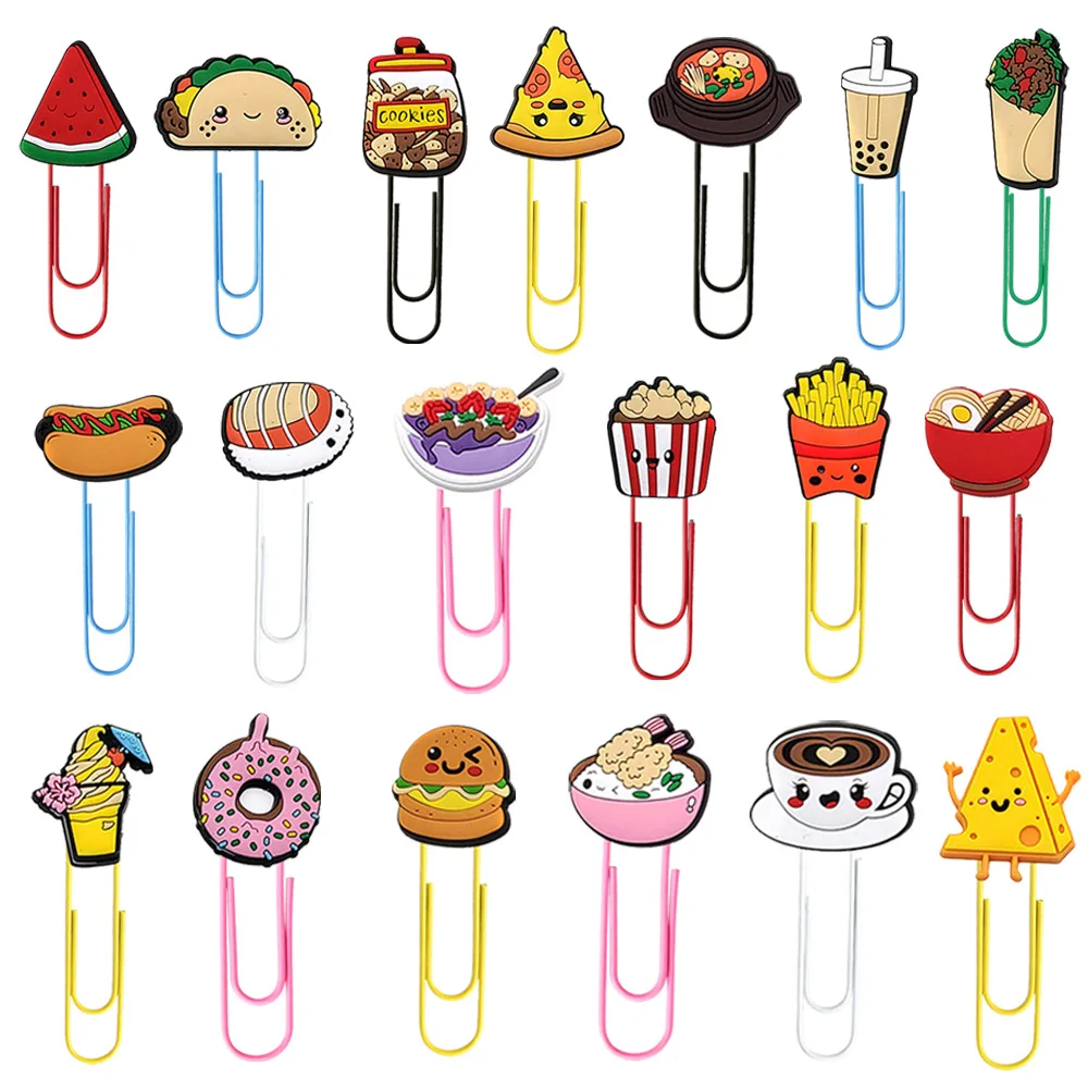 

Food Large Paper Clip Office Supplies Creative Cute PVC Cartoon Bookmark Y2k Fashion Toys Anime Cartoon Frind Kawaii Cute