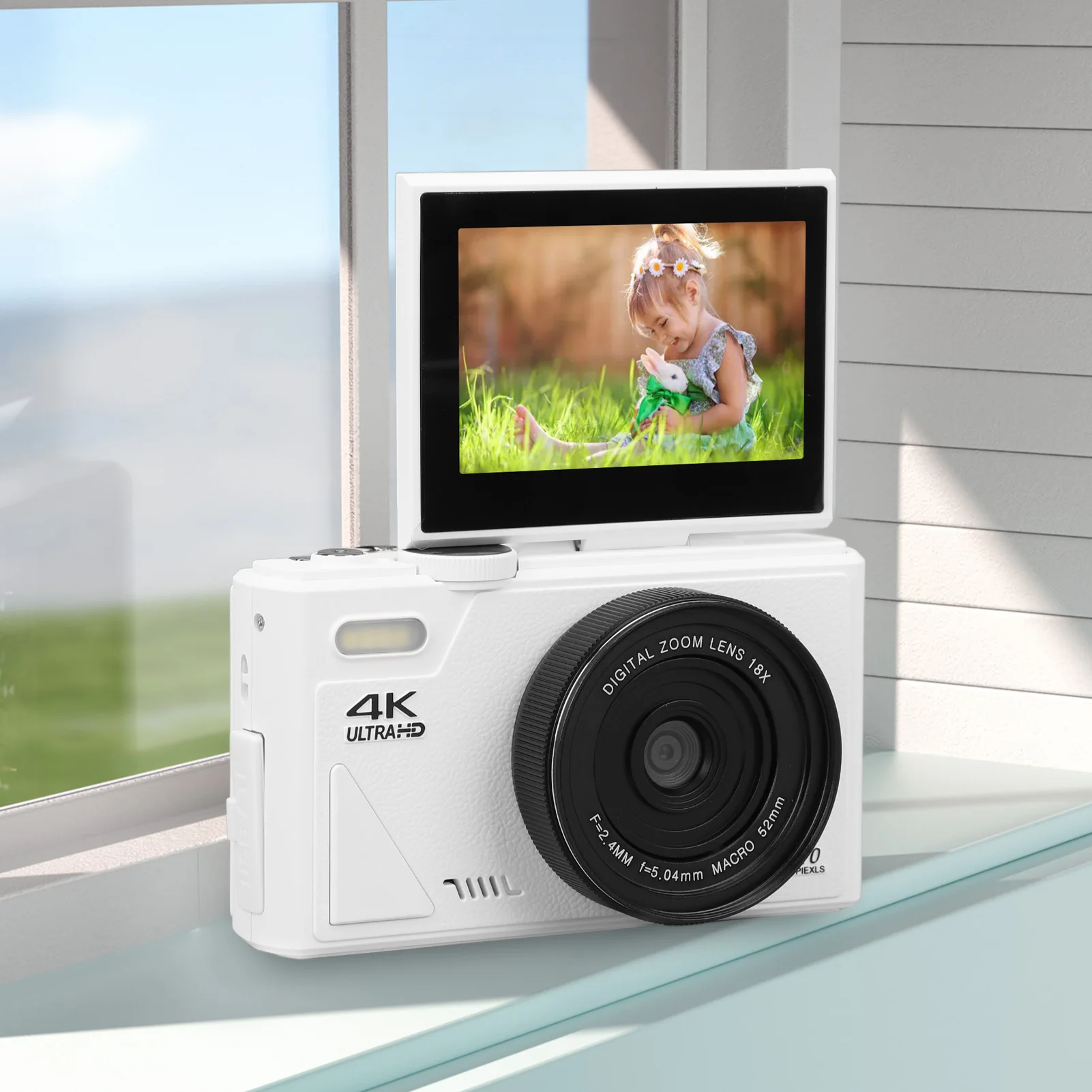 

Цифровая камера 4K 64 МП UHD с 18-кратным зумом, автофокусом, 3-дюймовым поворотным экраном, стабилизацией изображения, ретро-дизайн, для домашней и туристической фотографии