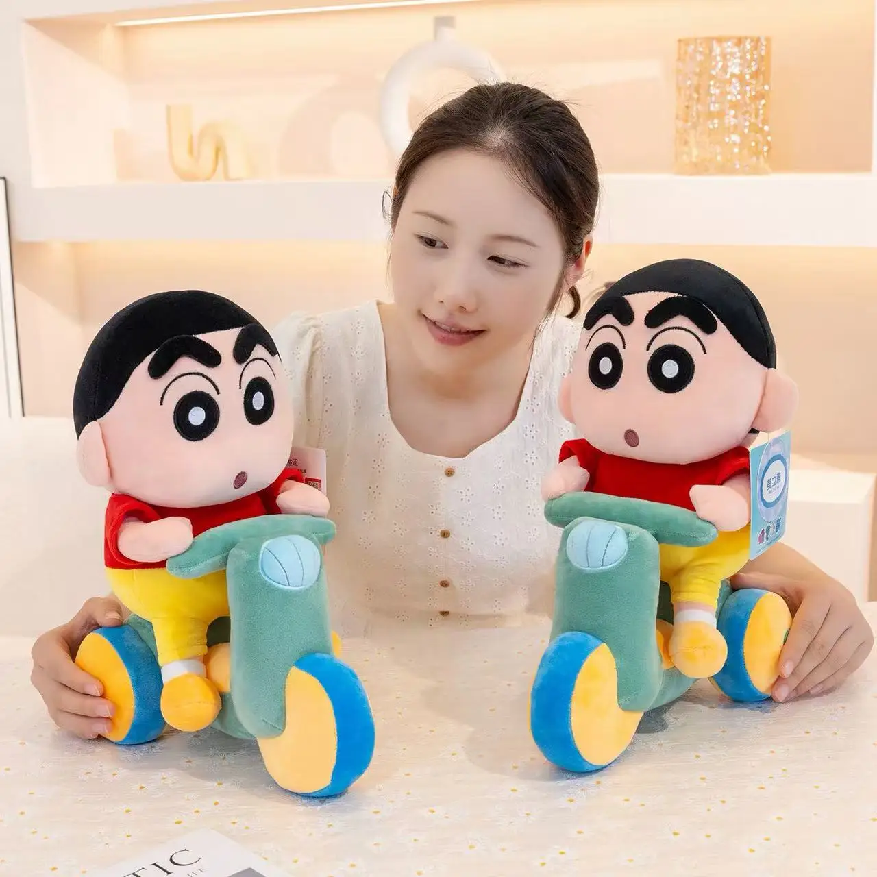 Miniso's latest cycling crayon doll, filled with plush toys, cartoon anime cute pillows, children's birthday gifts, fun dolls