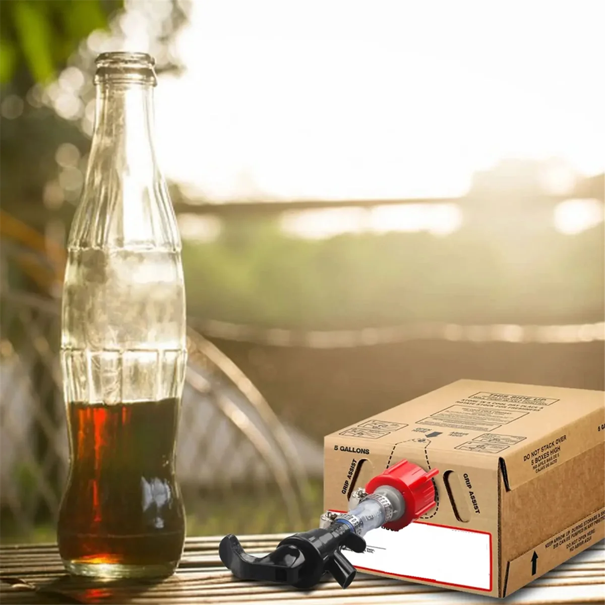 صمام صنبور مريلة حمراء عامة لكيس كوكا كولا في صندوق شراب نزهة صنبور الصودا طقم خرطوم توزيع بواسطة GwenB 12 سم