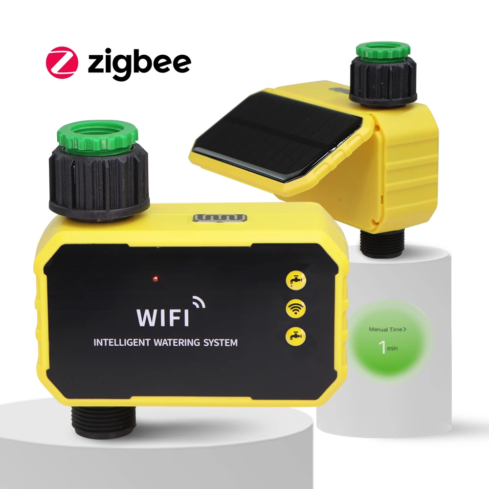 

Zigbee Garden Smart Timer Solar & Type-C Charging 2000mAh Battery Rain Sensor App Remote Control for Home Lawn Hose Tap Watering