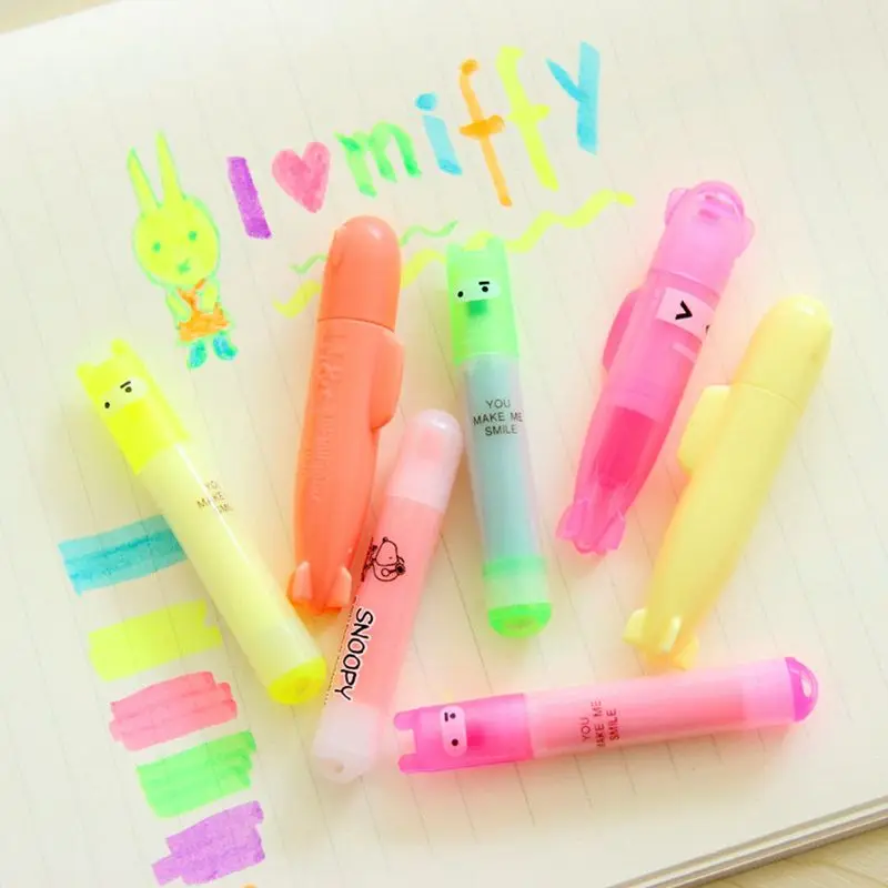 Pocket Highlighter Pen Marker Paint Pens Set, Marker Coloring Pens Highlighter, Clear View, Fluorescent Pen Pastel Stationery